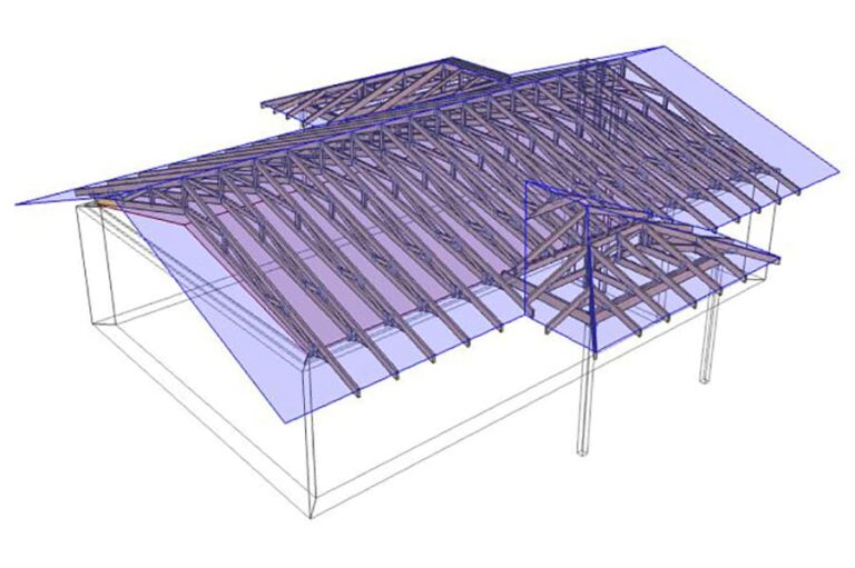 Расчетная модель крыши «ножницы»