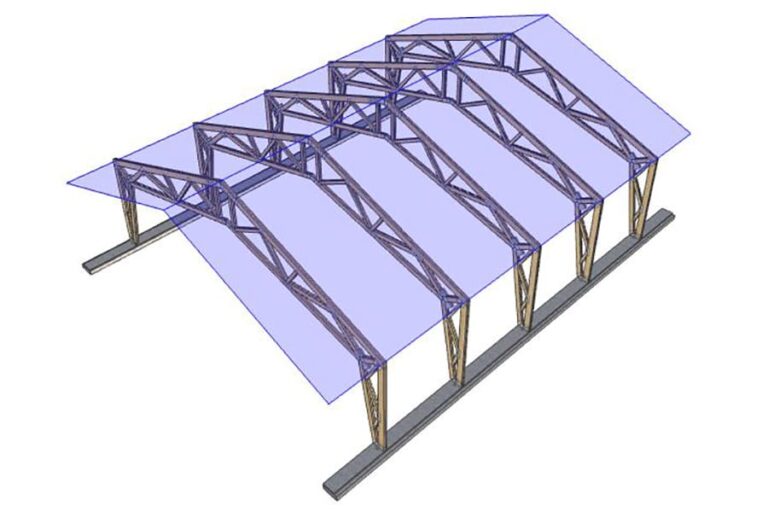 Расчетная модель каркаса здания «рама»