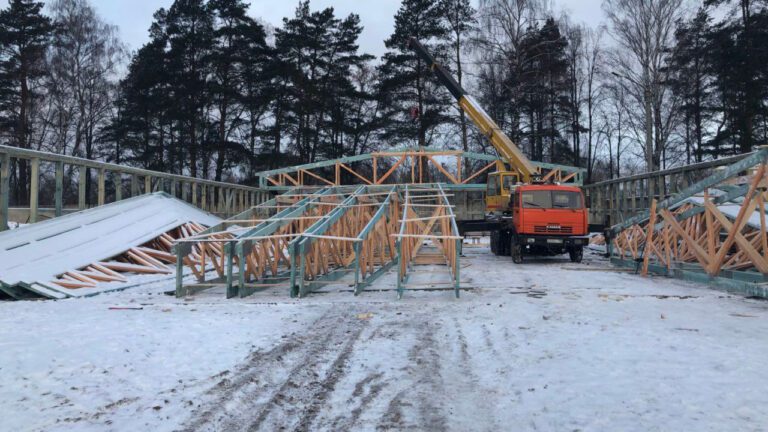 Сборка каркасного ангара